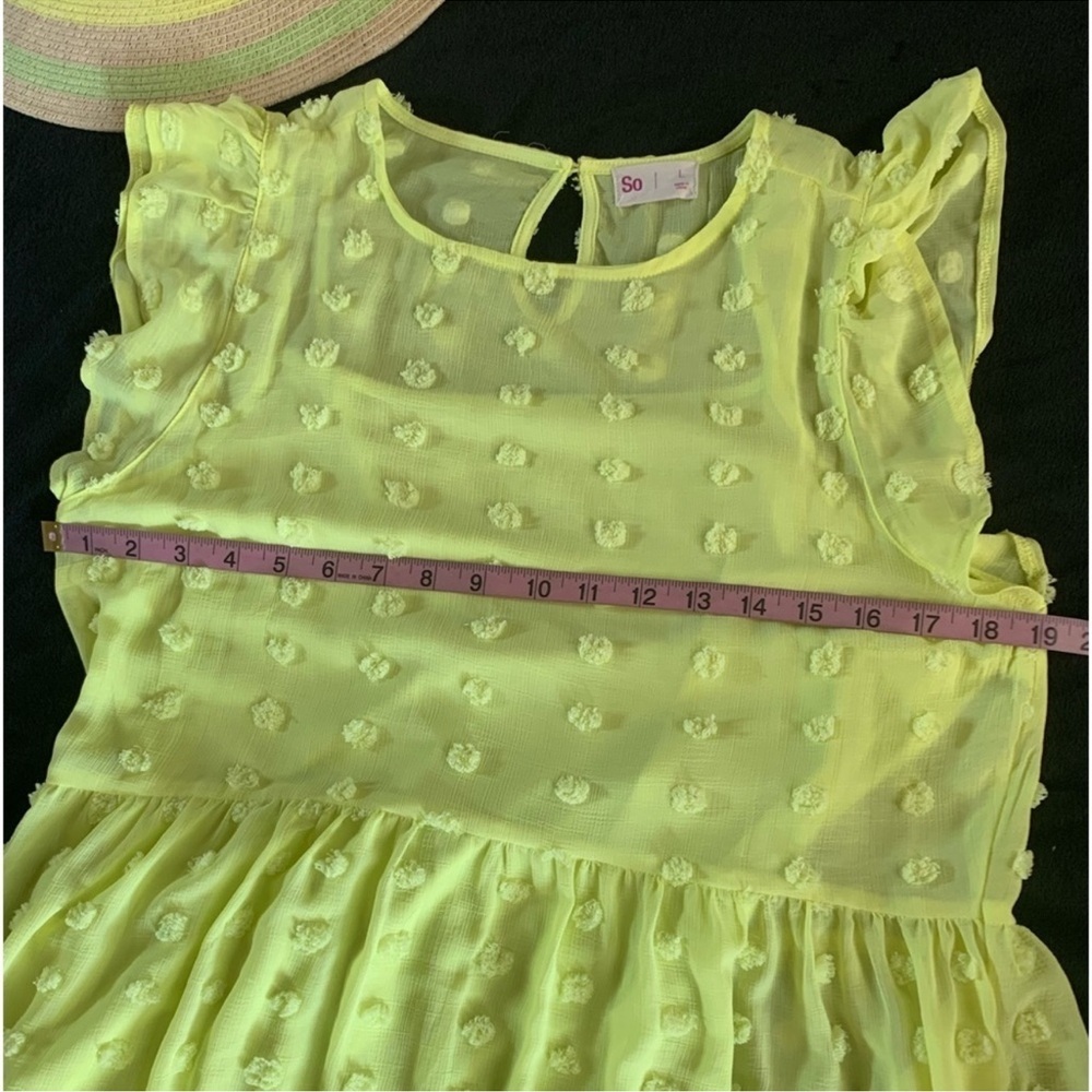 Swiss Dot Babydoll Dress Bright Neon size Large - Picture 8 of 10